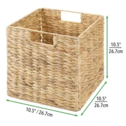 MDesign Large Woven Hyacinth Home Storage Basket For Cube Furniture, 2 Pack -IRIS Storage Deals Store GUEST edb636a3 90db 4b05 b965 f6afb0630a29