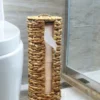 Vintiquewise Rustic Water Hyacinth Vanity Bathroom Set, Set Of 4 - Magazine Basket, Tissue Roll Holder, Tissue Box Cover, And Wastebasket
