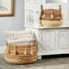 2pk Large Round Leaf Storage Baskets Natural/Beige - Olivia & May