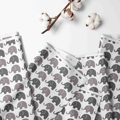 Bacati - Elephants White/Gray Fabric Storage Toy Chest 2 Bacati - Elephants White/Gray Fabric Storage Toy Chest - Image 2