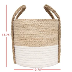 Natural Woven White Seagrass & Rope Basket - Foreside Home & Garden -IRIS Storage Deals Store GUEST ef1efdae 519b 4c2c afd7 a931d1028a90