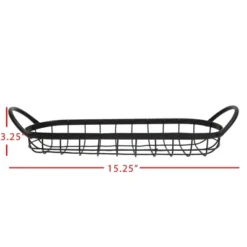 Oblong Black Metal Basket - Foreside Home & Garden -IRIS Storage Deals Store GUEST f0f5b025 7369 46f4 9a4f f21c1f76e53d