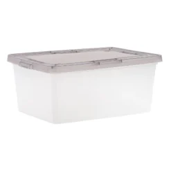 IRIS 8pk 4.25 Gallon Snap Top Plastic Storage Box Clear With Gray Lid -IRIS Storage Deals Store GUEST f0f8a465 3ecb 4b27 a6bb 7b14561fec19