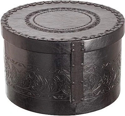 Creative Scents Round Hat Box Container With Gold Locking Lid And Sturdy Handle 1 Creative Scents Round Hat Box Container With Gold Locking Lid And Sturdy Handle