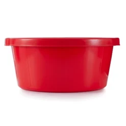 Little Giant P65RED 6.5 Gallon DuraFlex Plastic All Purpose Utility Tub With Hand Grips For Farm, Ranch, Garden, Home, Or Shop, Red