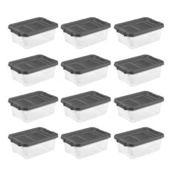 Sterilite 16 Qt Clear Plastic Stacking Storage Containers W/ Gray Lid -IRIS Storage Deals Store GUEST f25b5b1e 3f5b 4950 a6db 620a4438a00a