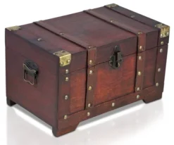 Brynnberg 11"x6.7"x6.3" Wooden Pirate Treasure Chest Storage Box - Handmade -IRIS Storage Deals Store GUEST f37d31ad d7fc 4d2f a7af a0a2e17d1703