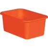 Teacher Created Resources Plastic Storage Bin Small 7.75" X 11.38" X 5" Orange Pack Of 6