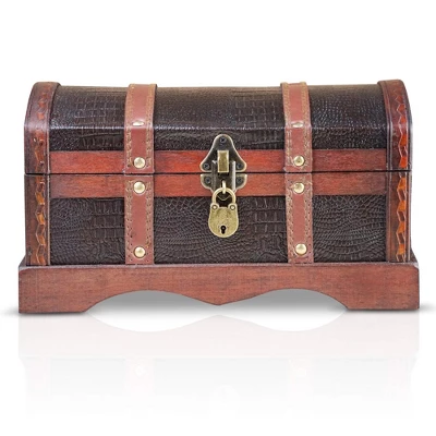 Brynnberg 15"x9.1"x10.6" Wooden Antique Treasure Chest Storage Box - Lockable 1 Brynnberg 15"x9.1"x10.6" Wooden Antique Treasure Chest Storage Box - Lockable
