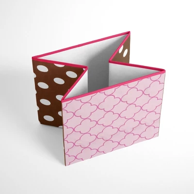 Bacati - Butterflies/Ladybugs Pink/Chocolate Storage Box Large 1 Bacati - Butterflies/Ladybugs Pink/Chocolate Storage Box Large