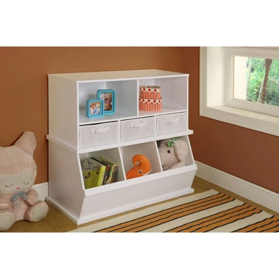 Badger Basket Stackable Shelf Storage Cubby With Three Baskets 5 Badger Basket Stackable Shelf Storage Cubby With Three Baskets - Image 5