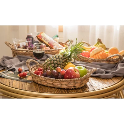 Vintiquewise Seagrass Fruit Bread Basket Tray With Handles 1 Vintiquewise Seagrass Fruit Bread Basket Tray With Handles