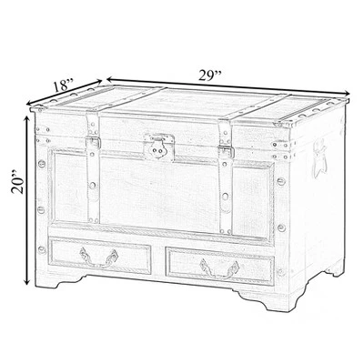 Vintiquewise Large Grey Storage Trunk Chest With Drawer Organizer And Handles For Easy Moving 3 Vintiquewise Large Grey Storage Trunk Chest With Drawer Organizer And Handles For Easy Moving - Image 3