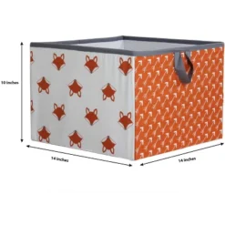 Bacati - Playful Fox Orange/Gray Storage Box Large -IRIS Storage Deals Store GUEST f4f563dc 8300 46ad 856c f2a88398e7a6