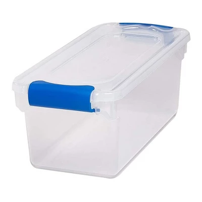 Homz 7.5 Quart Clear Plastic Stackable Storage Container Tote With Secure Latching Lid For Home And Office Organization 2 Homz 7.5 Quart Clear Plastic Stackable Storage Container Tote With Secure Latching Lid For Home And Office Organization - Image 2