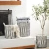 3pk Plastic Natural Storage Baskets White - Olivia & May