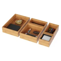 Drawer Organizer -5 Compartment Modular Natural Wood Bamboo Space Saver Tray Storage For Kitchen, Office, Bedroom And Bathroom By Hastings Home 8 Drawer Organizer -5 Compartment Modular Natural Wood Bamboo Space Saver Tray Storage For Kitchen, Office, Bedroom And Bathroom By Hastings Home -IRIS Storage Deals Store GUEST f541f727 8324 4ba5 8d24 af46b882a708