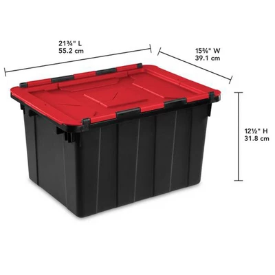 Sterilite 12 Gallon/45 Liter Hinged Lid Industrial Tote (6 Pack) | 14619006 2 Sterilite 12 Gallon/45 Liter Hinged Lid Industrial Tote (6 Pack) | 14619006 - Image 2