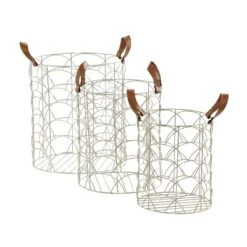 Set Of 3 Metal Storage Baskets Silver - Olivia & May 7 Set Of 3 Metal Storage Baskets Silver - Olivia & May -IRIS Storage Deals Store GUEST f58583fa 33d5 4afd 8fac 533ccab6964d