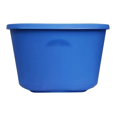 HOMZ 10-Gallon Stackable And Nestable Heavy Duty Plastic Storage Container Organizer Bin With 4 Way Handles, Capri Blue (8 Pack) 3 HOMZ 10-Gallon Stackable And Nestable Heavy Duty Plastic Storage Container Organizer Bin With 4 Way Handles, Capri Blue (8 Pack) - Image 3