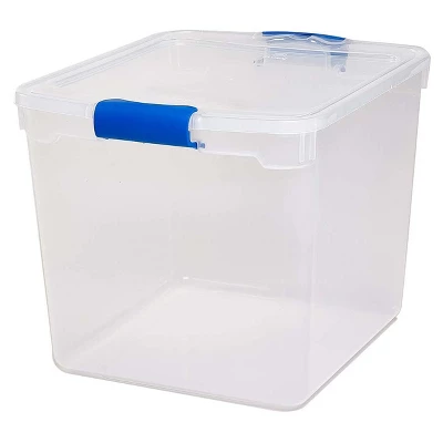 Homz Heavy Duty Modular Clear Plastic Stackable Storage Tote Containers With Latching And Locking Lids, 31 Quart Capacity, 12 Pack 2 Homz Heavy Duty Modular Clear Plastic Stackable Storage Tote Containers With Latching And Locking Lids, 31 Quart Capacity, 12 Pack - Image 2