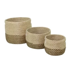 Set Of 3 Seagrass Storage Baskets Khaki - Olivia & May -IRIS Storage Deals Store GUEST f650a575 c475 40af 8522 84abc58214f4