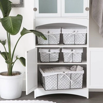 Design Imports Set Of 5 Vintage Gray Chicken Wire Bleached Liner Baskets White 3 Design Imports Set Of 5 Vintage Gray Chicken Wire Bleached Liner Baskets White - Image 3