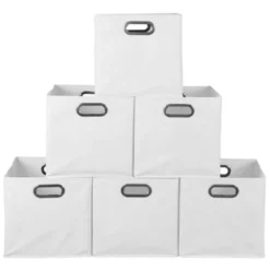 Niche Cubo 6pk Foldable Fabric Storage Bin With Label Holder White -IRIS Storage Deals Store GUEST f7511530 4d38 4eee 8926 2c968a922db5