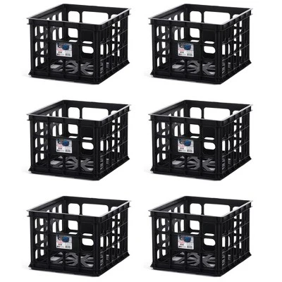 Sterilite Plastic Black Storage Box Milk Crate Containers Home 7 Sterilite Plastic Black Storage Box Milk Crate Containers Home - Image 7