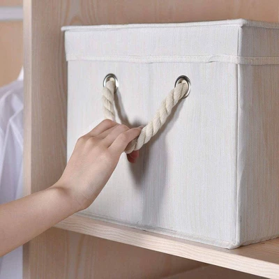 WeThinkStorage 2pk 34L Foldable Organizing Storage Bin With Rope Handle And Lid 2 WeThinkStorage 2pk 34L Foldable Organizing Storage Bin With Rope Handle And Lid - Image 2