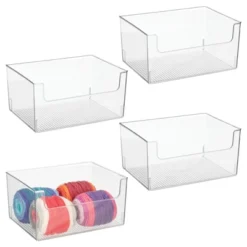 MDesign Open Front Plastic Storage Bin For Cube Furniture, 12" W, 4 Pack - Clear -IRIS Storage Deals Store GUEST f8c3a4ad 07cb 4347 9632 c63a792ab8a6