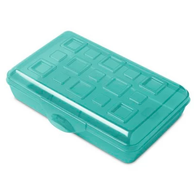 Sterilite Small Translucent Plastic Pencil Box Case With Lid For School & Office Supplies Pen Holders, Molokai Blue Tint (36 Pack) 2 Sterilite Small Translucent Plastic Pencil Box Case With Lid For School & Office Supplies Pen Holders, Molokai Blue Tint (36 Pack) - Image 2