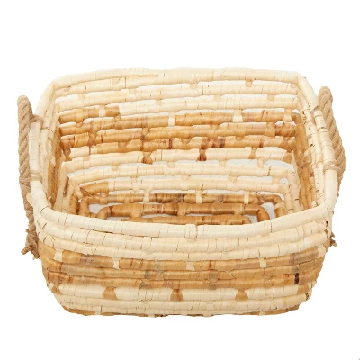 Set Of 3 Contemporary Sea Grass Storage Baskets Brown - Olivia & May 3 Set Of 3 Contemporary Sea Grass Storage Baskets Brown - Olivia & May - Image 3