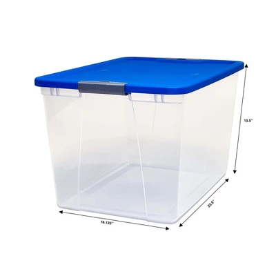 Homz 64 Quart Secured Seal Latch Extra Large Single Clear Stackable Storage Container Tote, Garage, Or Basement 4 Homz 64 Quart Secured Seal Latch Extra Large Single Clear Stackable Storage Container Tote, Garage, Or Basement - Image 4