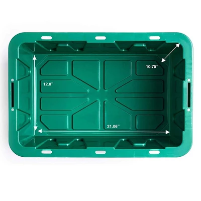 HOMZ 4415MXDC.02 Durabilt 15 Gallon Heavy Duty Impact Resistant Stackable Holiday Storage Tote With Snap-Fit Lid, Green/Red (2 Pack) 4 HOMZ 4415MXDC.02 Durabilt 15 Gallon Heavy Duty Impact Resistant Stackable Holiday Storage Tote With Snap-Fit Lid, Green/Red (2 Pack) - Image 4