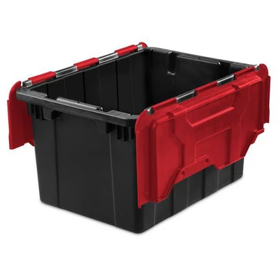 Sterilite 12 Gallon/45 Liter Hinged Lid Industrial Tote (6 Pack) | 14619006 3 Sterilite 12 Gallon/45 Liter Hinged Lid Industrial Tote (6 Pack) | 14619006 - Image 3