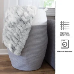 Home-Complete Cotton Rope Laundry Basket -IRIS Storage Deals Store GUEST fccb2cdc c4b4 46b4 981d 39febb025ef5