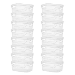 Sterilite 5.25x9.5x13 In Medium Polished Open Scoop Front Storage Bin W/ Comfortable Carry Through Handles For Household Organization, Clear -IRIS Storage Deals Store GUEST fd22baf9 9875 425f bea6 9ceae08d4fc5