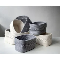 Assorted Set Of 3 Dharma Organizer Baskets - Off-White - Shiraleah -IRIS Storage Deals Store GUEST fd30e402 33b5 4058 928f f32c0f0c3f7f