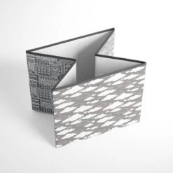 Bacati - Clouds In The City White/Gray Storage Box Large