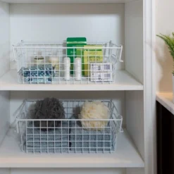 Set Of 2 Storage Bins - Basket Set For Toy, Kitchen, Closet, And Bathroom Storage - Medium Shelf Organizers With Handles By Home-Complete (White) -IRIS Storage Deals Store GUEST fdda9591 1047 4520 b454 2324dbdfbe0f