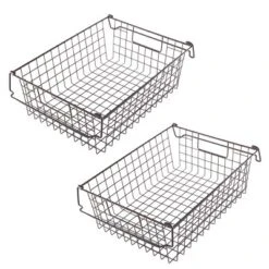 Set Of 2 Storage Bins - Basket Set For Toy, Kitchen, Closet, And Bathroom Storage - Large Shelf Organizers With Handles By Home-Complete (Brown) -IRIS Storage Deals Store GUEST fddbc4b1 a136 464a b23e 16199efa1819