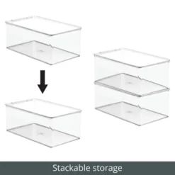 MDesign Stackable Bathroom Storage Bin Box With Lid -IRIS Storage Deals Store GUEST fddbe00e e66f 4cb7 b969 4c0f168a49f3