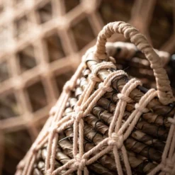 IRIS Storage Deals Store 3 Sullivans Boho Basket With Macrame Layer Set Of 2, 15.5"H & 13"H Brown