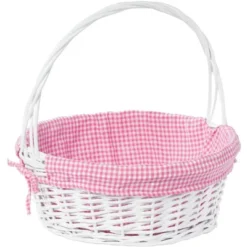 Wickerwise White Round Willow Gift Basket, With Gingham Liner And Handles 24 Wickerwise White Round Willow Gift Basket, With Gingham Liner And Handles -IRIS Storage Deals Store GUEST fff83b74 a66a 47be abad 3d0f9a90bcd9